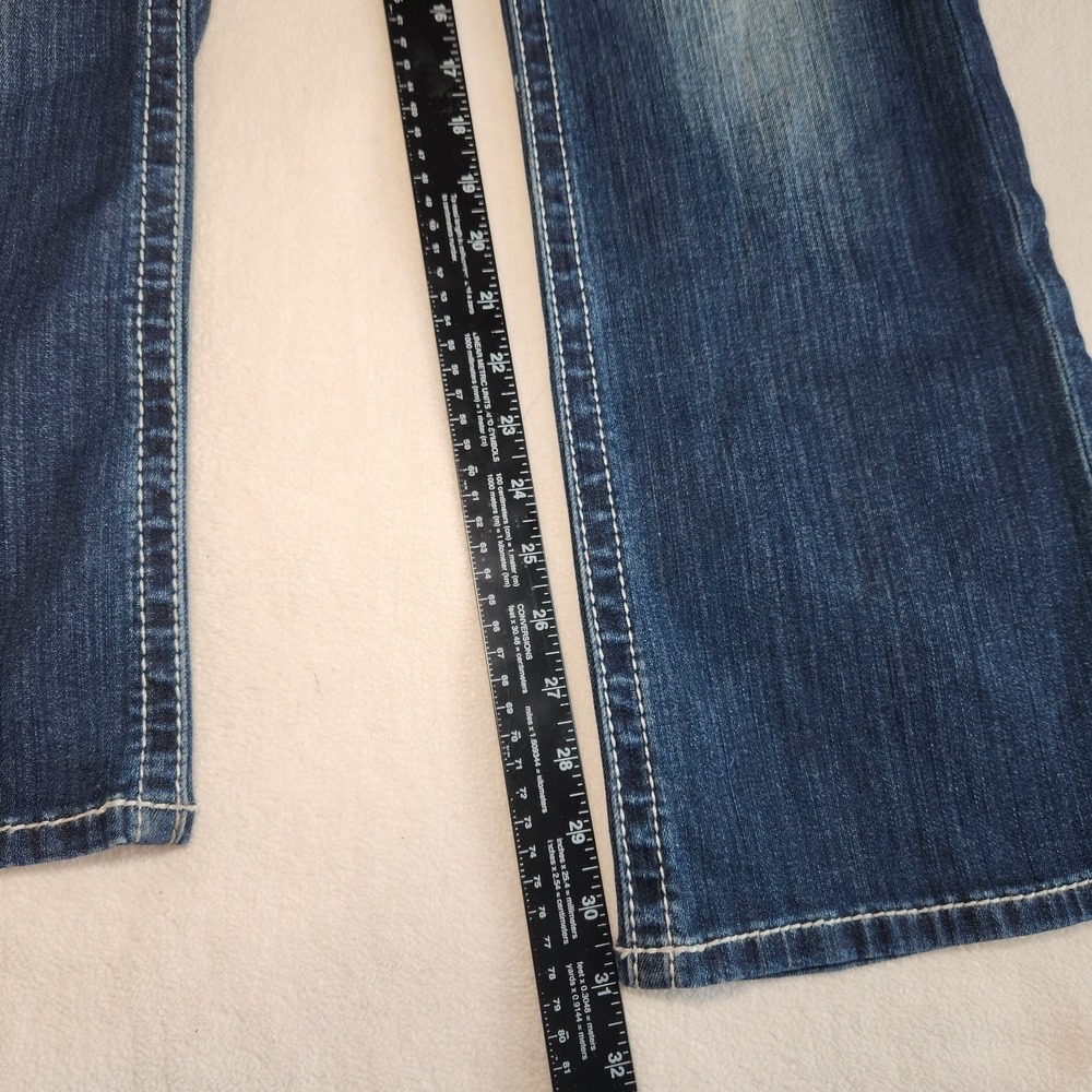 ARIAT REAL Bootcut Jeans Womens 30S Marine Blue Mid Rise Stretch Denim Western‎ - Picture 7 of 11